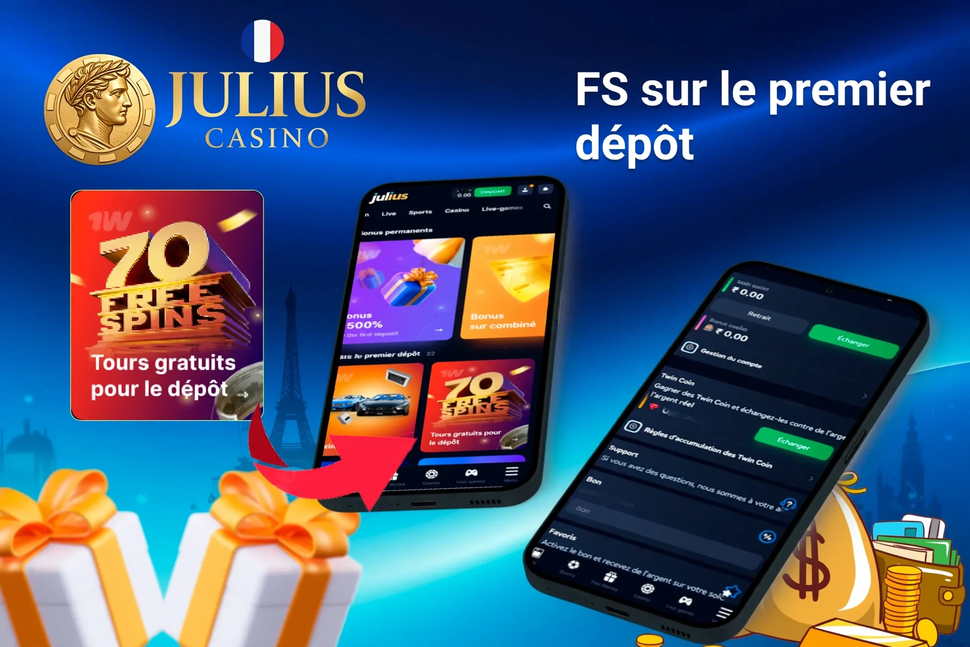Application mobile affichant des offres de jeux de casino comme programme de fidélité et tours gratuits avec jetons de poker et cartes