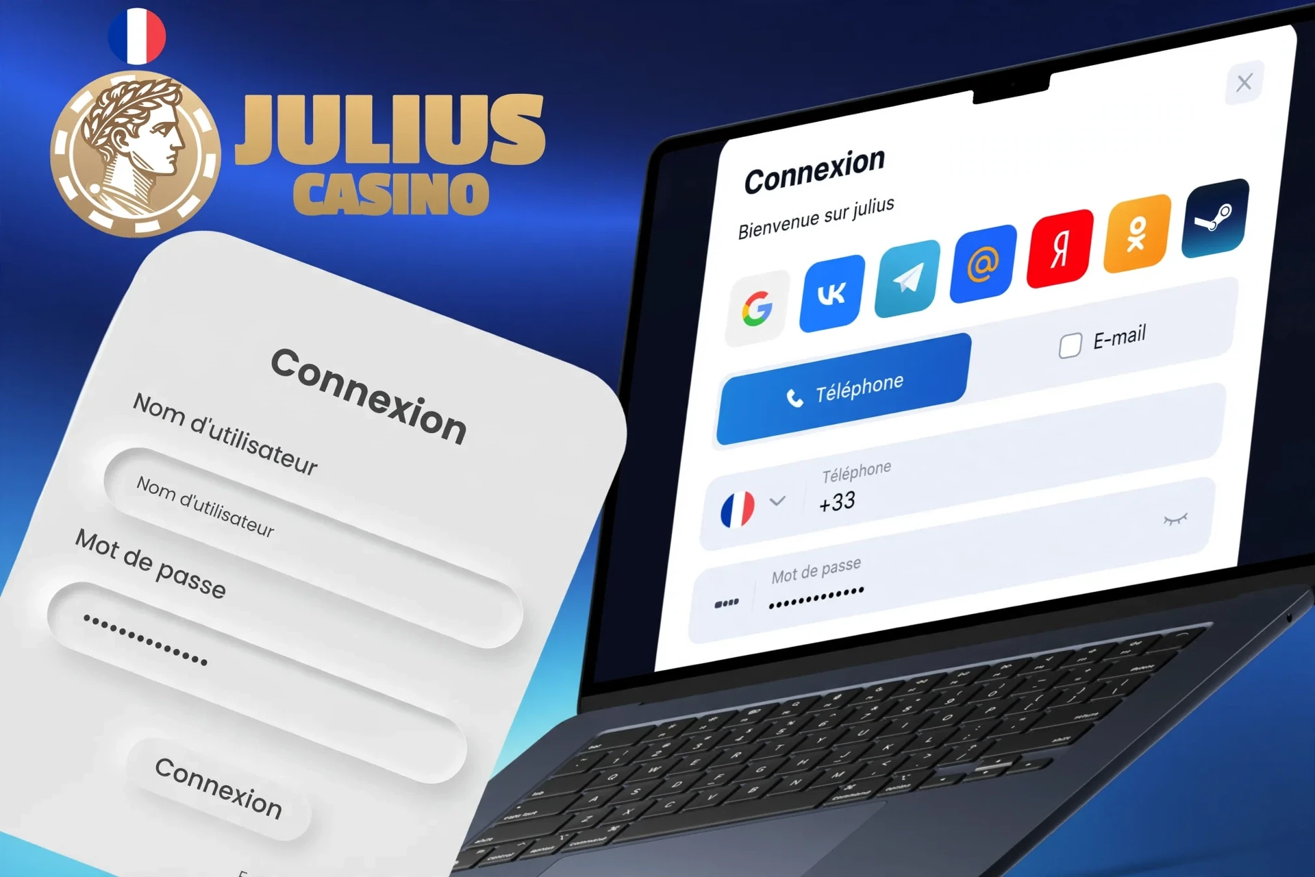 Description des actions pour se connecter à son compte via le site web ou l'application mobile